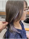 インナーカラーパープル×グレージュ＊艶髪透明感カラー/明大前