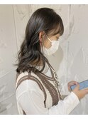【中澤彩乃】オリーブベージュ透明感カラー前髪レイヤーカット