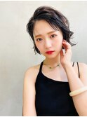 mowen 南堀江 パーマボブ×セミウェットウェーブ×アンニュイ