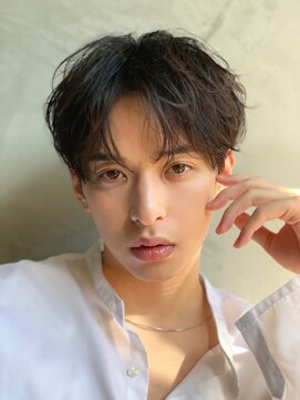 ユニカ バイ ベル 吉祥寺(unica by Belle) men'shair/メンズショート/センターパート/韓国風スタイル