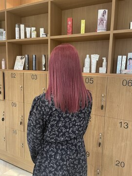 アース 三田南ウッディタウン店(HAIR&MAKE EARTH) 20代30代ソフトウルフ肩ラインダブルカラーピンクカラー