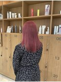 20代30代ソフトウルフ肩ラインダブルカラーピンクカラー