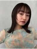 顔周りレイヤーカットくびれヘアミルクティーベージュカラー