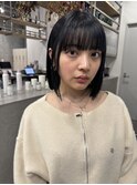 似合わせカラー/ブルーブラックカラー/大人ボブ