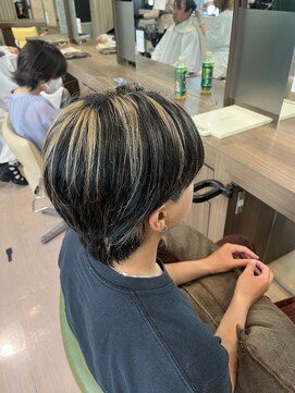 アウラ(AURA) メンズメッシュカラーハイライトカラーブロンドカラー