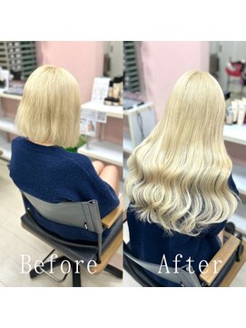 あるじゃんすー 梅田店 ホワイトベージュ#シールエクステ#韓国#フェミニンロング#梅田