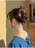 【お呼ばれヘア】ミディアムでも出来る！お団子ヘアアレンジ