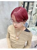 ブリーチなしダブルカラーでできるビビットレッド