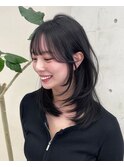 レイヤーカット×グレージュ