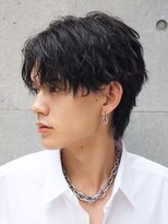 オグジュアリー 表参道(aux.) 似合わせカットナチュラルパーマビジカジ清潔感アッシュブラック