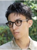 スパイキーショートビジネスショートツイストパーマ刈り上げ30代