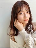 セミロング●艶っぽオレンジブラウン/髪質改善/前髪/天神大名