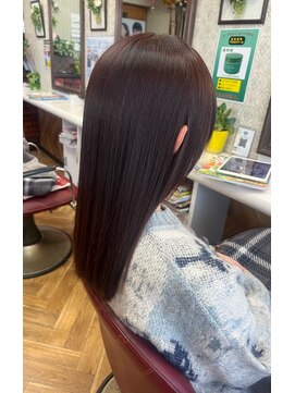 シャドウ美容室 ピンクベージュカラー