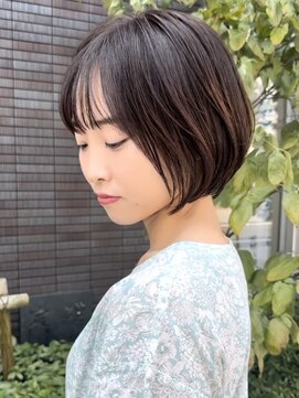 ビューエヒメ(VIEW EHIME) 小顔カットショートボブ大人可愛いアッシュオリーブ