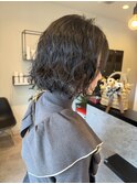 コテ巻き風デジタルパーマミディアムパーマボブパーマ大人可愛い