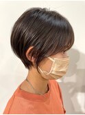 コンパクトショート×オリーブベージュ