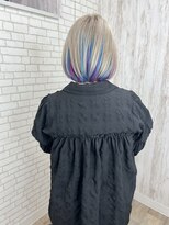 ラッズプラスエイチ(Lads+h)&nbsp;インナーカラー　ユニコーンカラー　ミルクティーベージュ