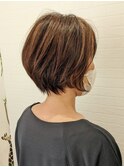 大人3Dカラー×丸みショート/マロンベージュ/くすみベージュ