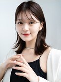 ◯薄めバング流し前髪ロングレイヤーカットオリーブベージュ美髪