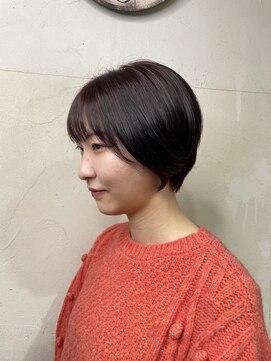 カーム(calm) 大人可愛い小顔ショート&透明感ナチュラルピンクブラウンカラー