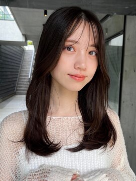 ガーデンヨコハマ(GARDEN YOKOHAMA) レイヤーカットセミロングワンカール内巻き前髪ベージュカラー