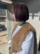 パカ(paka)&nbsp;ピンクブラウン×切りっぱなしボブ