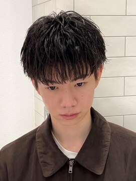 オーシャントーキョー 仙台(OCEAN TOKYO) 黒髪ビジネスマッシュショート2ブロックワンカールパーマ