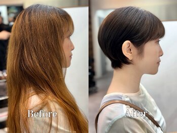 ファーストステップ 表参道(FIRST STEP)の写真/朝らく5分◎ショートヘア！実力派スタイリストの経験/理論に基づいた骨格診断で小顔な顔周りショートカット