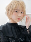 ★ハイトーンカラーホワイトブロンド小顔金髪ボブ10代20代★1