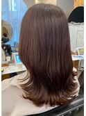 小顔前髪×ココアブラウン×大人かわいい×フリンジウェーブ