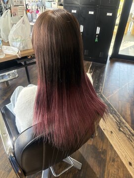 ガルボ ヘアー(garbo hair) ブリーチ 10代 20代 グラデーション モーブピンク ダブルカラー
