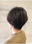 ナチュラルアッシュ×ひし形で作る絶壁克服ボブ
