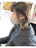インナーカラー×イヤリングカラー×ミルクティーカラー×ロブ