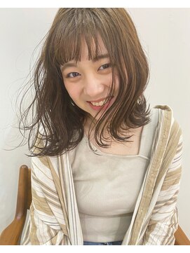 アネモネ(ANEMONE) ナチュラルブラウン×切りっぱなしミディ