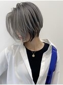 外国人風ショート 3Dバレイヤージュ グレー t623