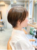 大人可愛いマロンベージュマッシュショートボブ◎30代40代50代