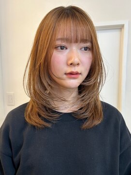 パークヘア 天神大名(parc hair) 顔周りレイヤーカット 透明感 ベージュカラー ハイトーン