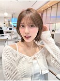 大人可愛い20代30代40代レイヤー切りっぱなしボブミディアム