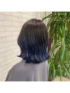 ビスイル 秋葉原店(Vis ill) グラデーション/ネイビー/大人可愛い/くびれミディ/ブルー