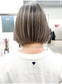 ハイライトバレイヤージュダブルカラーボブカット30代40代      