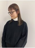 【村松美穂】ミルクティーベージュ×オン眉ミディアム