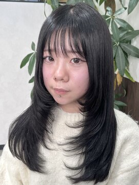 ベルヘアーデザイン 堺東(Belle hair Design) 顔周りレイヤーカット韓国風アディクシーカラーグレージュ堺東