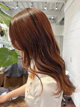 ラレイ ハラジュク(Lalei harajuku) 【白石】ブリーチなしオレンジブラウン赤髪暖色艶カラー原宿