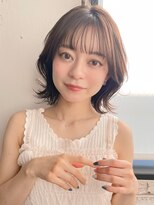 アグノス 青山(Agnos) 縮毛矯正 くびれヘア レイヤーカット アプリコットオレンジ