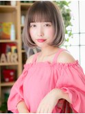 ハイトーンカラー前下がり小顔透け感ミニボブc710代20代30代