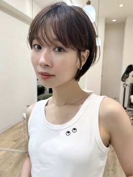 セイドット リー(Say. Ree) say.ショートボブひし形ショートミルクティーベージュ暗めカラー