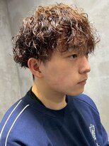ディスイズバーバーサード(THIS IS BARBER 3rd) スパイラルパーマ ブラウンベージュ マッシュ メンズパーマ