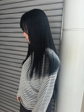 ロックス バイ マグ 松本(rocks BY MAG) ブリーチカラー大人かわいいブルーブラック韓国ヘア
