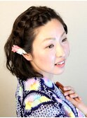 前髪編みこみアレンジ♪
