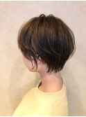 ショート×束感×透け感×アッシュ